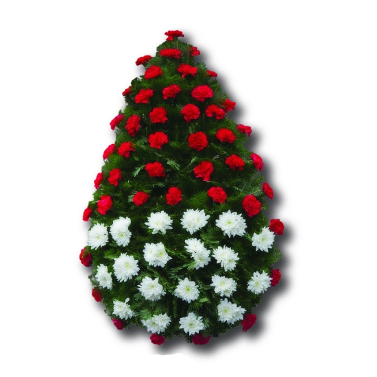 Coroana funerara garoafe si baza din crizantema